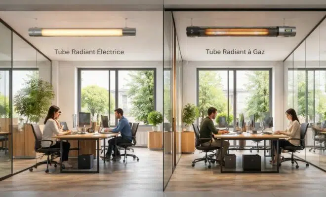 découvrez comment choisir entre un tube radiant gaz ou électrique pour le chauffage de vos bureaux, en fonction de l’aménagement et des besoins spécifiques de vos locaux.