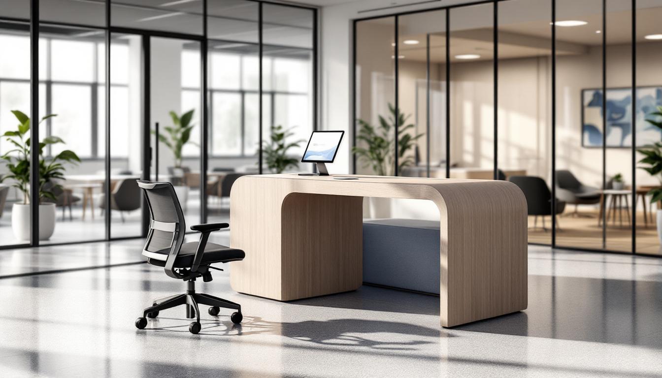 découvrez des exemples inspirants de banques d'accueil accessibles aux personnes à mobilité réduite (pmr) dans des bureaux, alliant design inclusif et fonctionnalité.