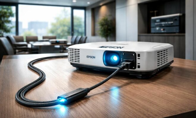 découvrez comment fiabiliser la connexion hdmi de votre vidéoprojecteur epson sur de longues distances grâce à la technologie fibre optique pour une image nette et sans perte.