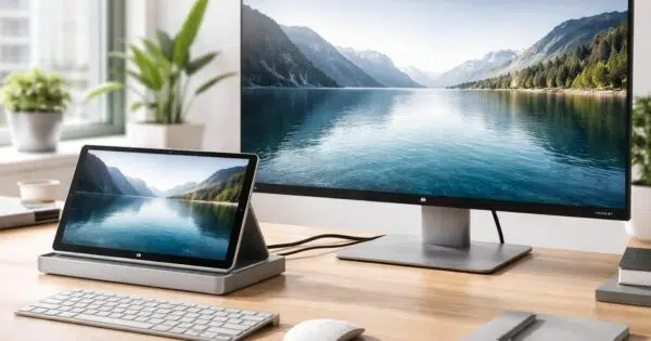 découvrez le combo parfait pour votre bureau : tablette tactile microsoft, dock polyvalent et écran externe pour une productivité optimale et un espace de travail ergonomique.