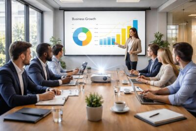découvrez les avantages d'utiliser un vidéoprojecteur pour rendre vos présentations lors de réunions plus claires, interactives et efficaces.