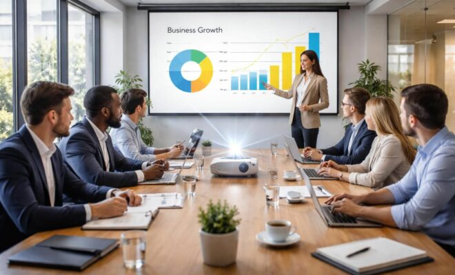 découvrez les avantages d'utiliser un vidéoprojecteur pour rendre vos présentations lors de réunions plus claires, interactives et efficaces.