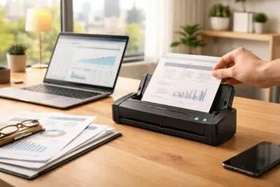 découvrez les avantages d'un scanner portable recto verso pour optimiser votre espace de travail à domicile avec rapidité, efficacité et qualité.