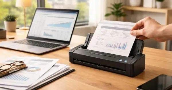 découvrez les avantages d'un scanner portable recto verso pour optimiser votre espace de travail à domicile avec rapidité, efficacité et qualité.