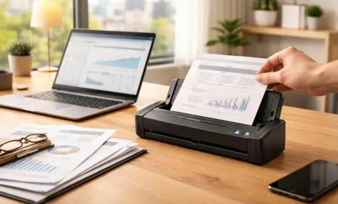 découvrez les avantages d'un scanner portable recto verso pour optimiser votre espace de travail à domicile avec rapidité, efficacité et qualité.