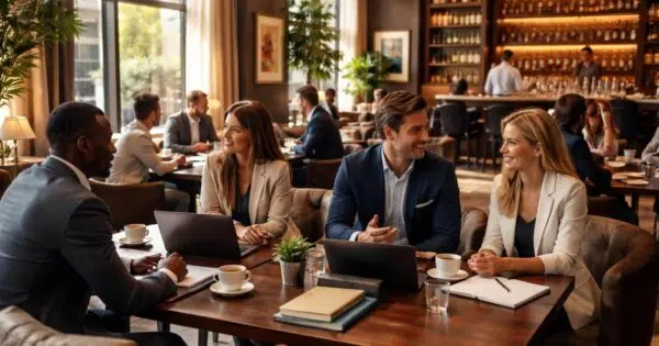 participez à des rencontres stratégiques au club d'affaires pour entrepreneurs et développez votre réseau professionnel tout en échangeant sur des opportunités d'affaires.