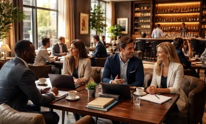 participez à des rencontres stratégiques au club d'affaires pour entrepreneurs et développez votre réseau professionnel tout en échangeant sur des opportunités d'affaires.