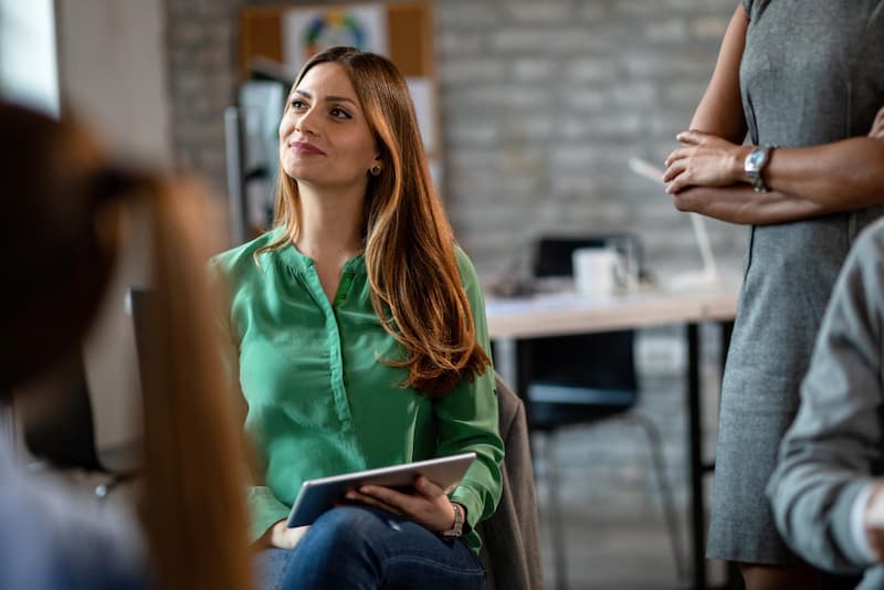 Une cheffe d'entreprise durant un coaching