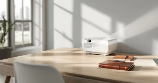 découvrez le vidéoprojecteur bureautique silencieux, l'outil idéal pour améliorer votre productivité en réunion sans bruit, garantissant une expérience visuelle claire et confortable.