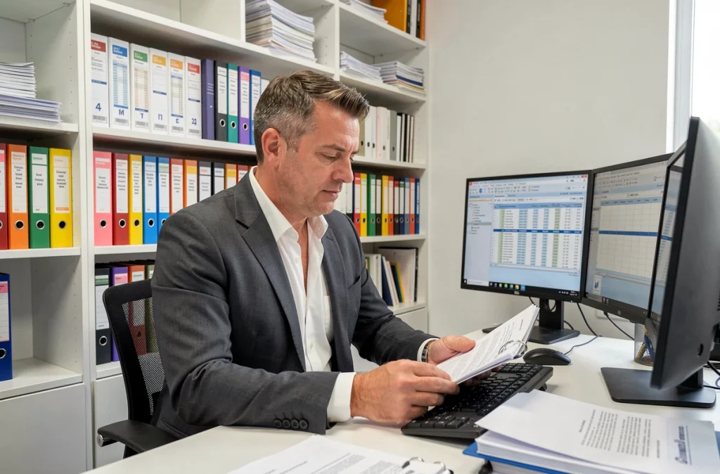 Expert-comptable généraliste du cabinet Axiome Secma à Nîmes devant ses dossiers clients diversifiés