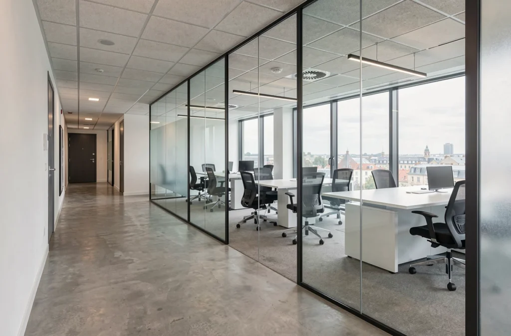 Bureau privé moderne disponible à la location dans un centre d'affaires à Reims