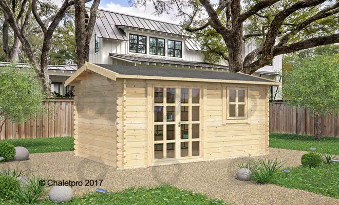 chalet en bois pour faire un bureau