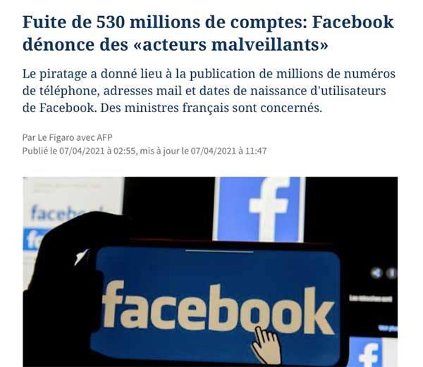 dernier piratage facebook 2021