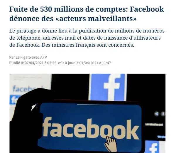 dernier piratage facebook 2021