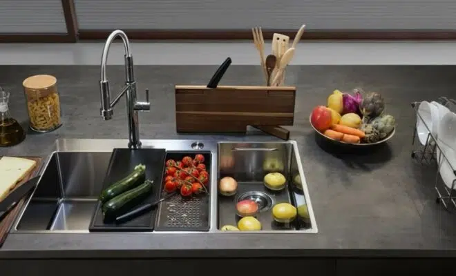 des éviers de cuisine modernes