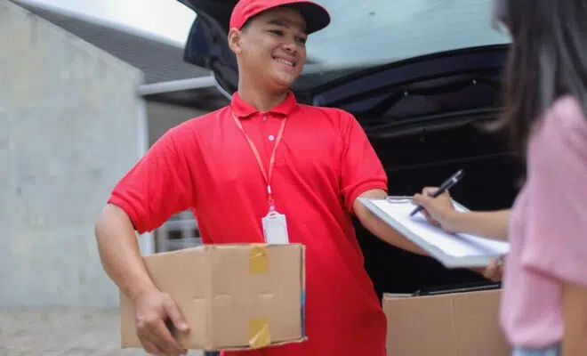Image Of Delivery Online Shopping Concept And Express Delivery