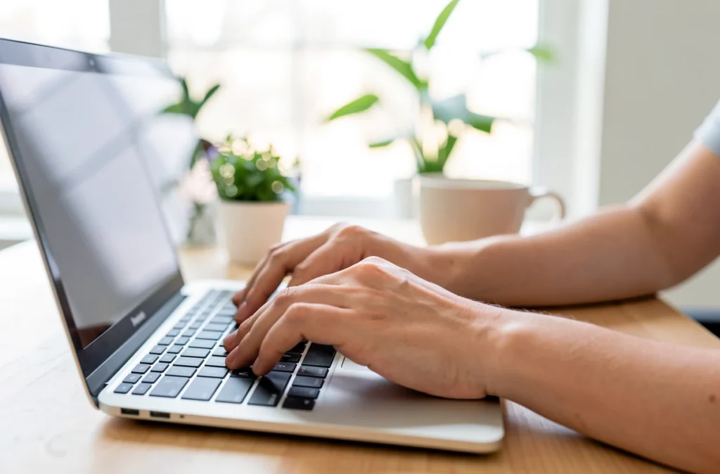 Micro-entrepreneur remplissant sa déclaration en ligne