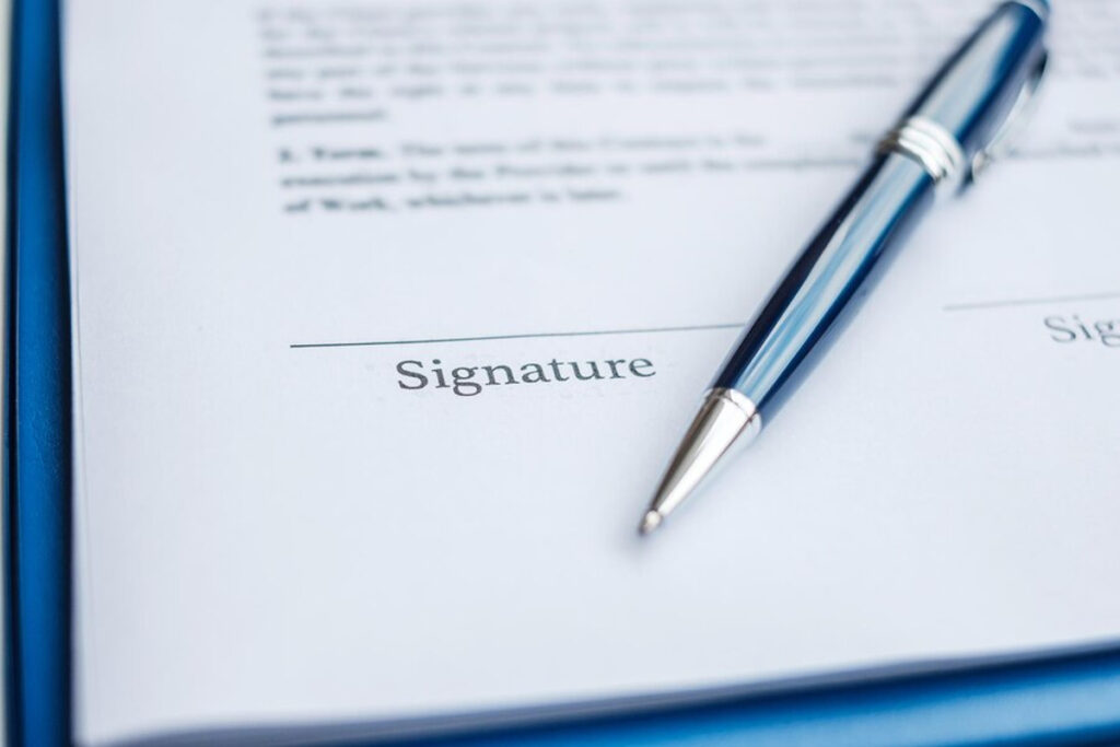 Comment présenter une signature pour ordre