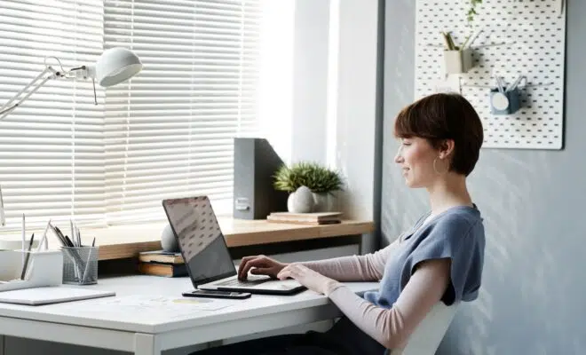 Strategic manager working online